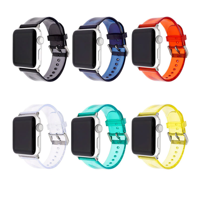 Narukvica za Apple Watch Sport Silicone Strap 38/ 40/ 41 mm transparent crna — image 4