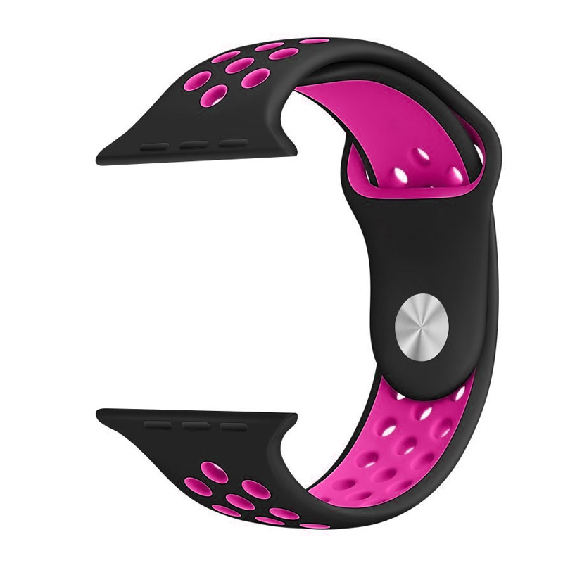 Narukvica za Apple Watch Sport Silicone Strap black rose S/ M 38/ 40/ 41 mm