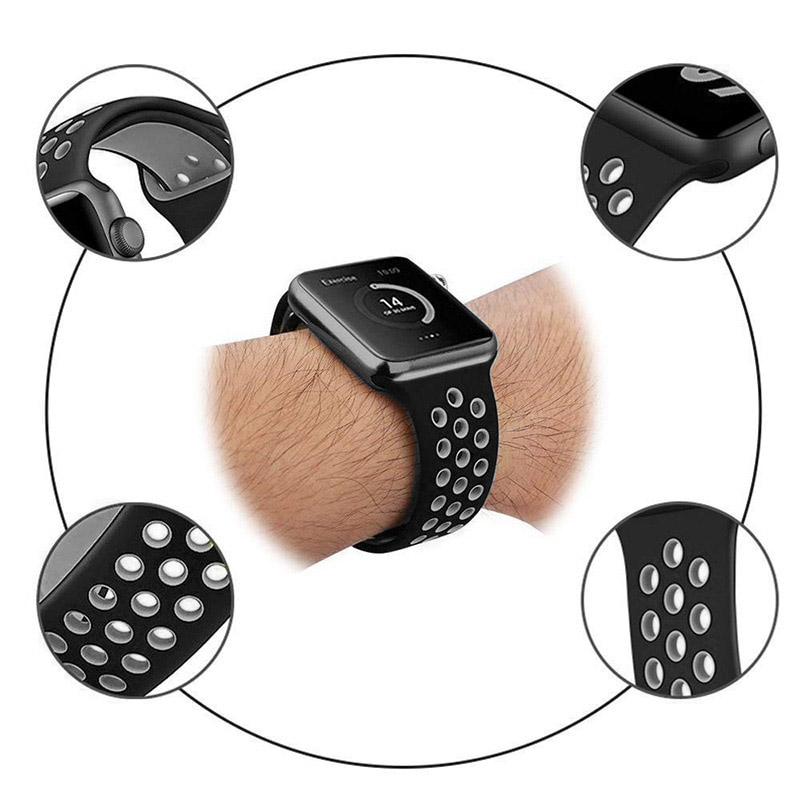 Narukvica za Apple Watch Sport Silicone Strap black rose S/ M 38/ 40/ 41 mm — image 2