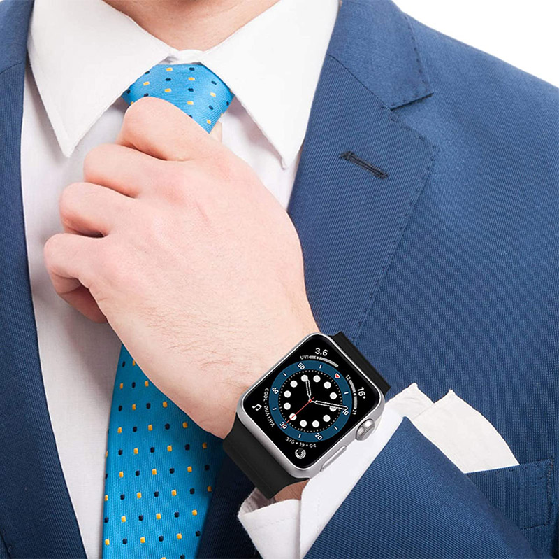 Silikonska narukvica za Apple Watch sa magnetom crno narandzasta 38/ 40/ 41 mm — image 8