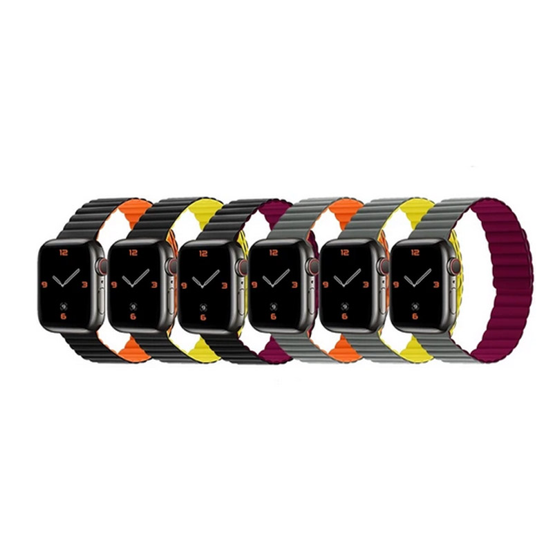 Silikonska narukvica za Apple Watch sa magnetom crno narandzasta 38/ 40/ 41 mm — image 5