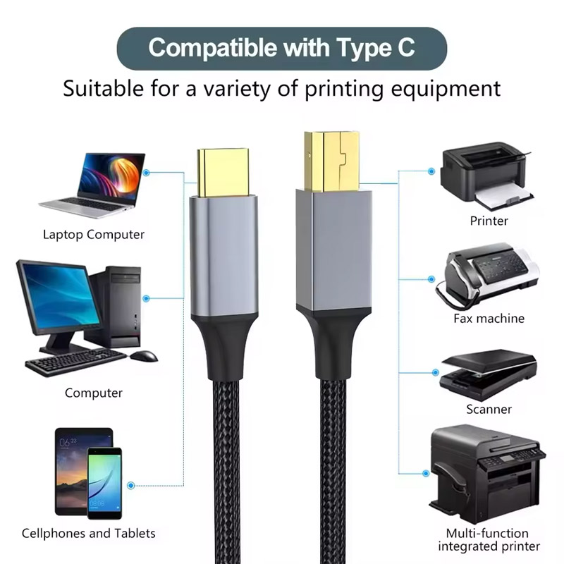 Kabel Type-C na USB B 2m — image 2